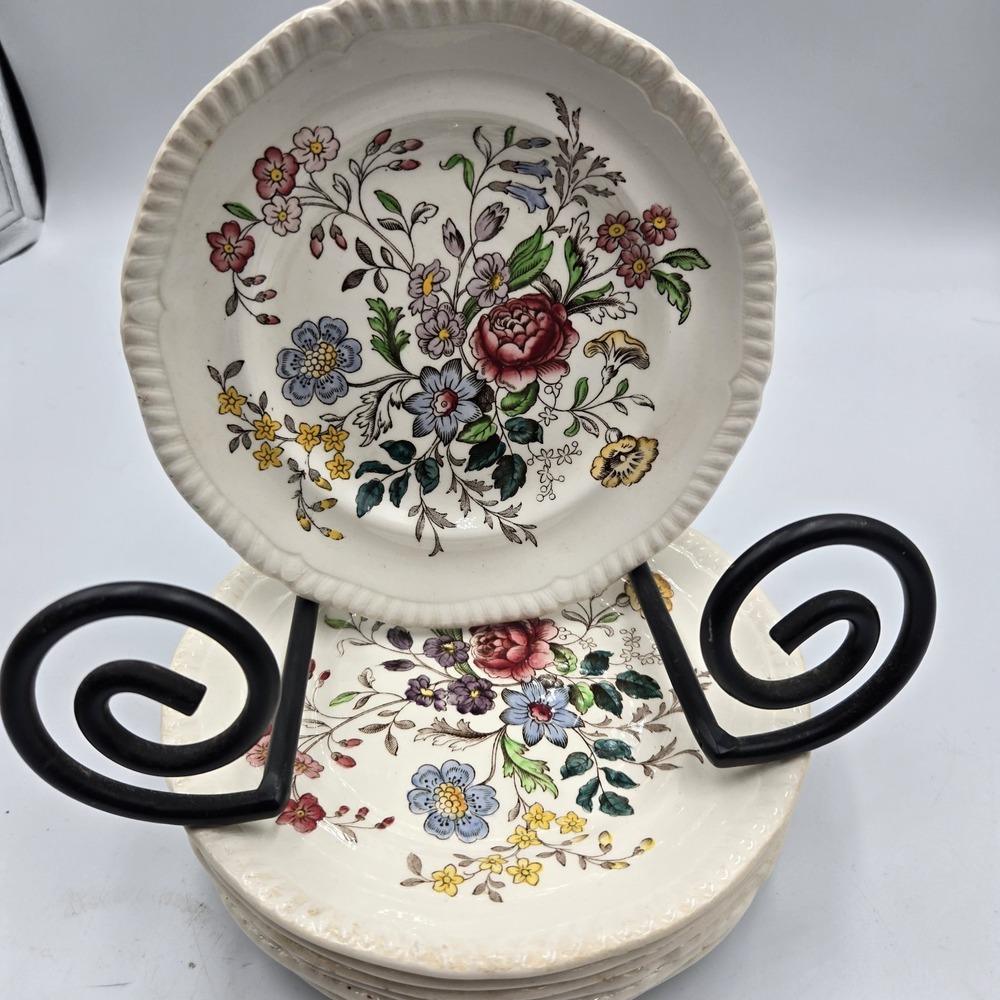 7‎ Vtg Copeland Spode Romney Pattern Side Plates 6.5" 40s Grandmacore Country